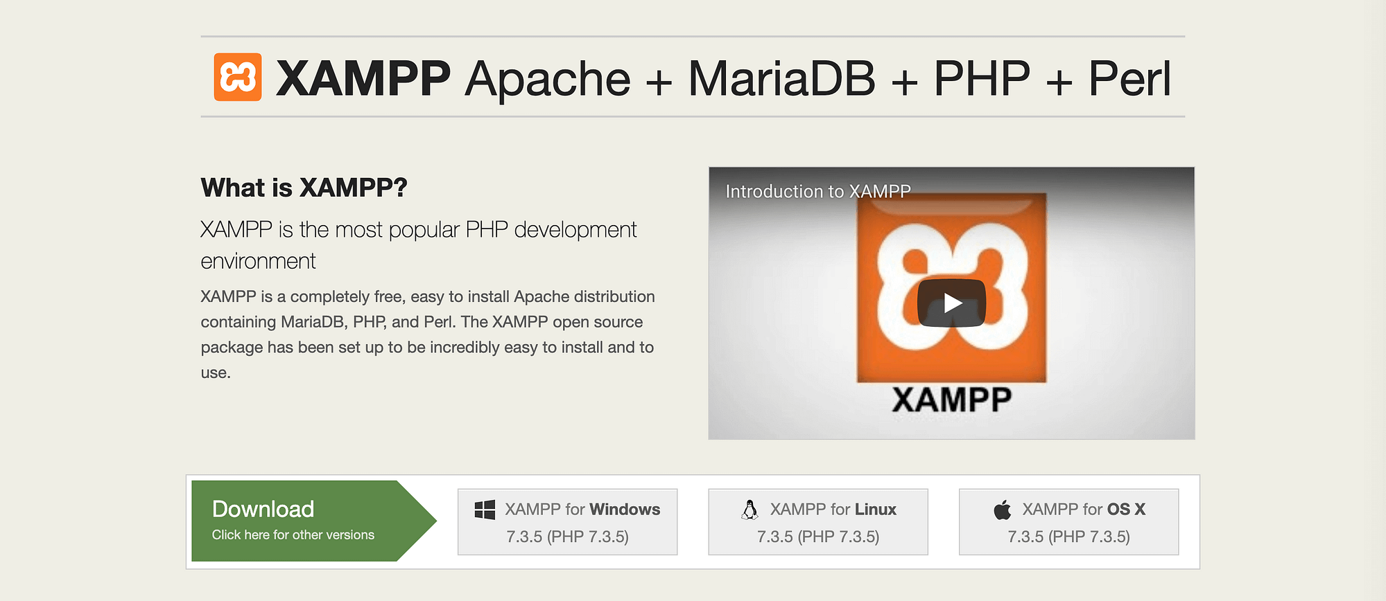 XAMPP web server software .